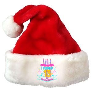 13th Birthday I Turned 13 In Quarantine Pink Frosting Premium Christmas Santa Hat