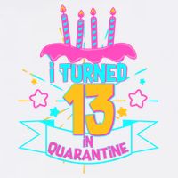 13th Birthday I Turned 13 In Quarantine Pink Frosting Garment-Dyed Sweatshirt
