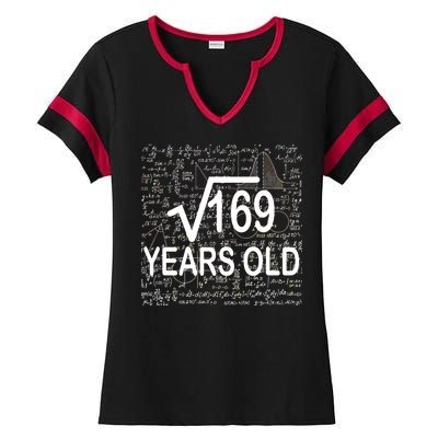 13th Birthday Square Root 169 Math Ladies Halftime Notch Neck Tee