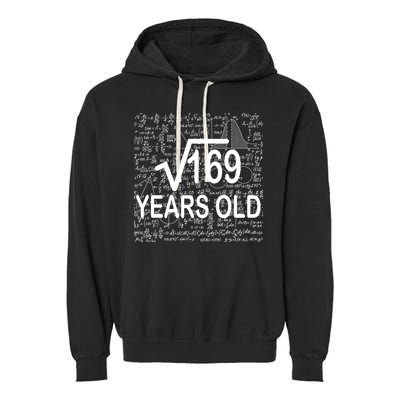 13th Birthday Square Root 169 Math Garment-Dyed Fleece Hoodie