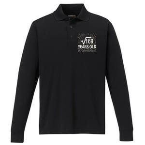 13th Birthday Square Root 169 Math Performance Long Sleeve Polo