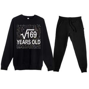 13th Birthday Square Root 169 Math Premium Crewneck Sweatsuit Set