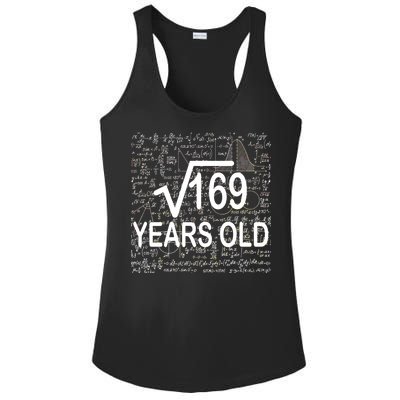 13th Birthday Square Root 169 Math Ladies PosiCharge Competitor Racerback Tank