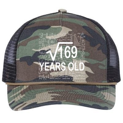 13th Birthday Square Root 169 Math Retro Rope Trucker Hat Cap