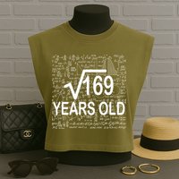 13th Birthday Square Root 169 Math Garment-Dyed Women's Muscle Tee