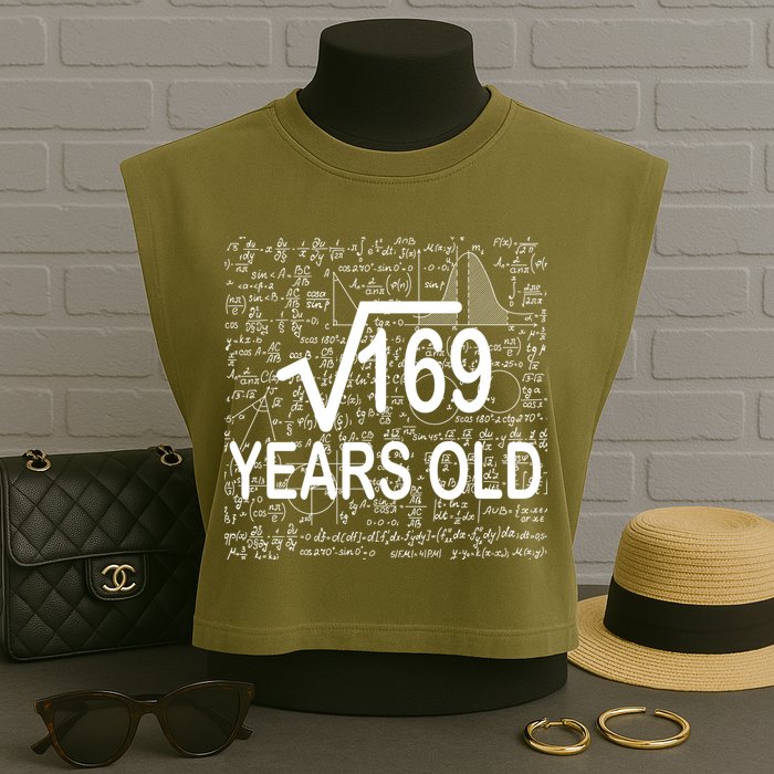 13th Birthday Square Root 169 Math Garment-Dyed Women's Muscle Tee