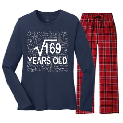 13th Birthday Square Root 169 Math Women's Long Sleeve Flannel Pajama Set 