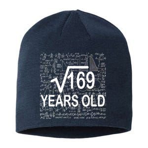 13th Birthday Square Root 169 Math Sustainable Beanie