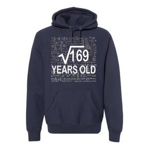 13th Birthday Square Root 169 Math Premium Hoodie