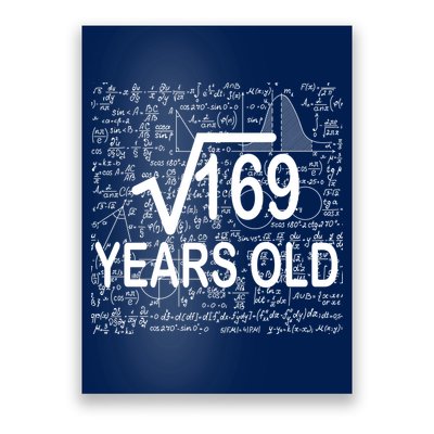 13th Birthday Square Root 169 Math Poster