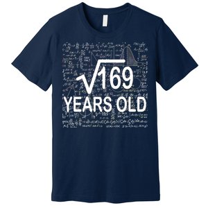 13th Birthday Square Root 169 Math Premium T-Shirt