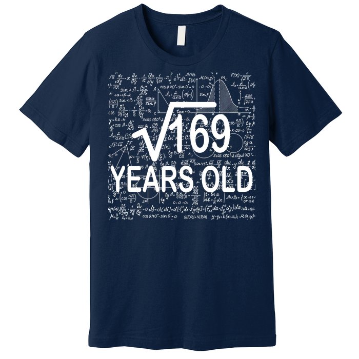 13th Birthday Square Root 169 Math Premium T-Shirt