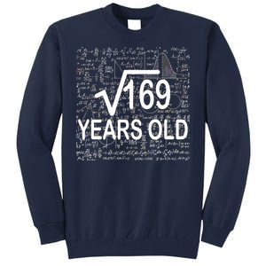 13th Birthday Square Root 169 Math Tall Sweatshirt