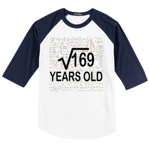 13th Birthday Square Root 169 Math Baseball Sleeve Shirt