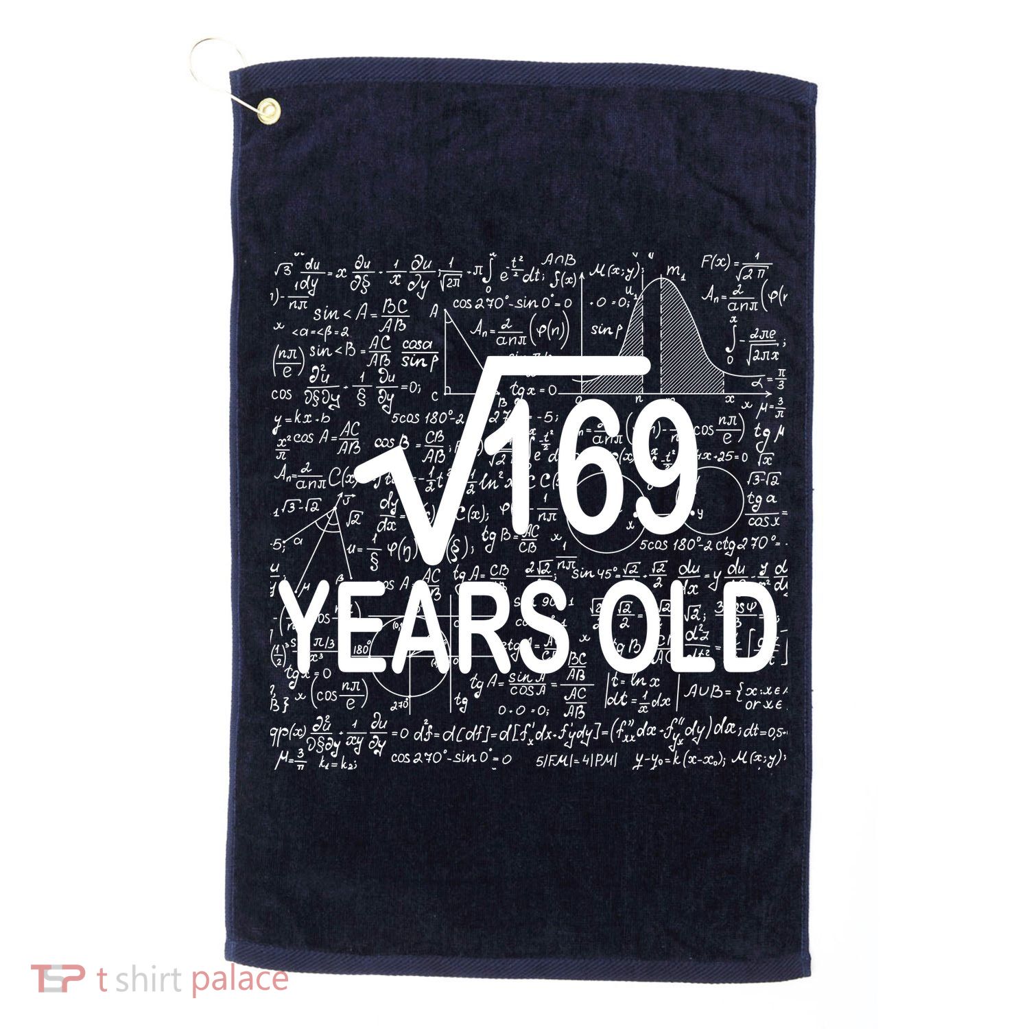 13th Birthday Square Root 169 Math Golf Towel