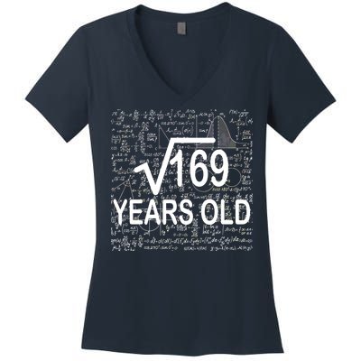 13th Birthday Square Root 169 Math Women's V-Neck T-Shirt