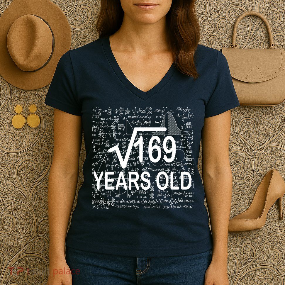 13th Birthday Square Root 169 Math Women's V-Neck T-Shirt
