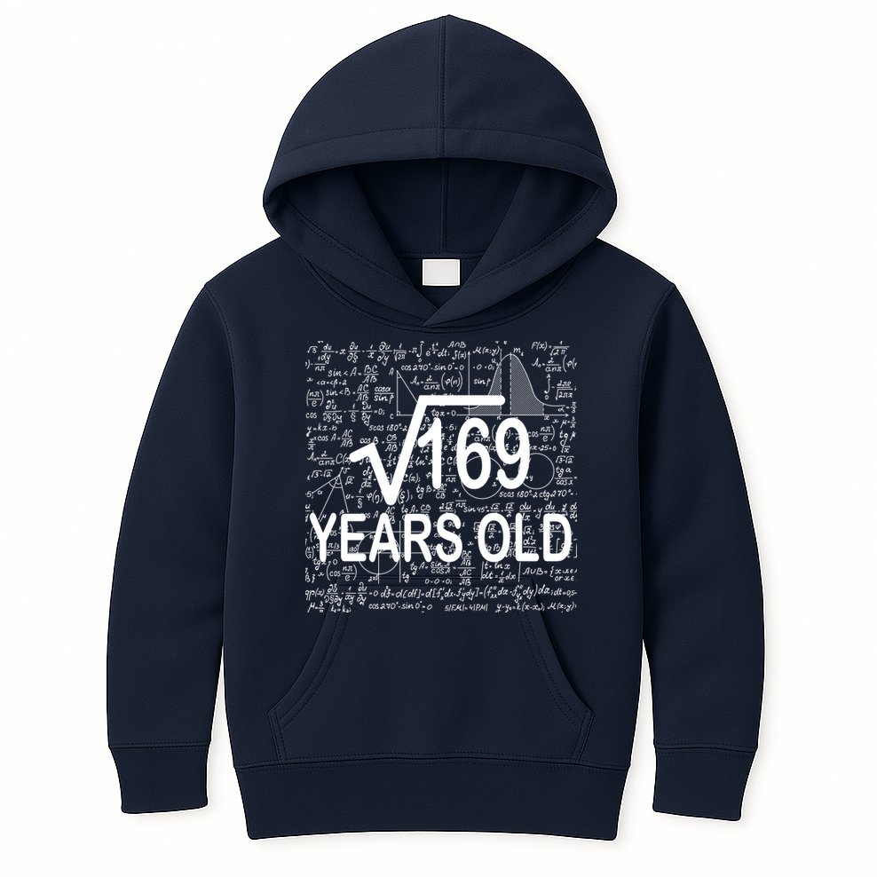 13th Birthday Square Root 169 Math Kids Hoodie