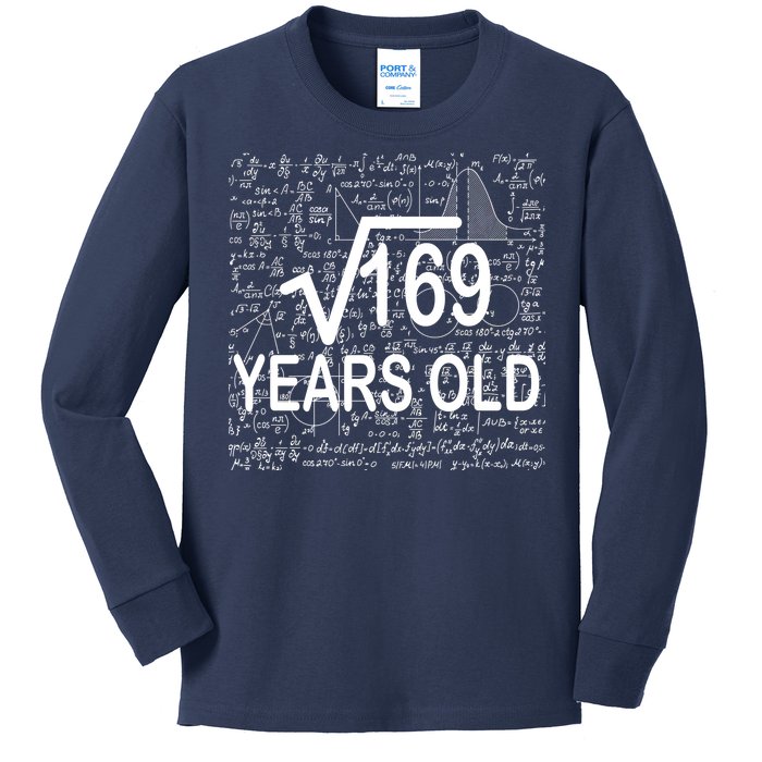 13th Birthday Square Root 169 Math Kids Long Sleeve Shirt