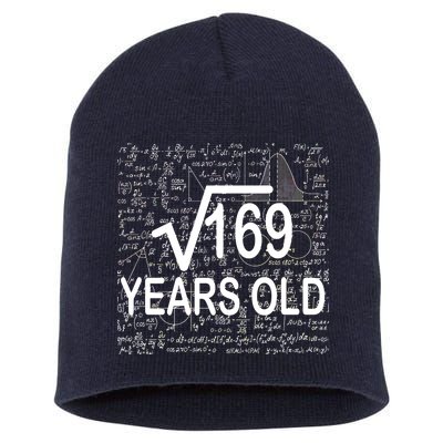 13th Birthday Square Root 169 Math Short Acrylic Beanie