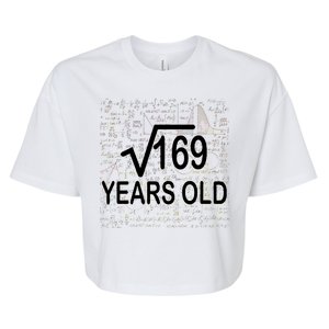 13th Birthday Square Root 169 Math Bella+Canvas Jersey Crop Tee