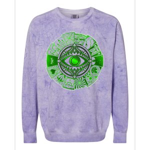 15 Fears Wheel Evil Green Eye Colorblast Crewneck Sweatshirt