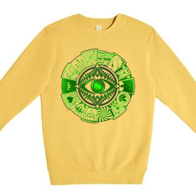 15 Fears Wheel Evil Green Eye Premium Crewneck Sweatshirt