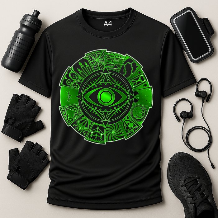 15 Fears Wheel Evil Green Eye Cooling Performance Crew T-Shirt