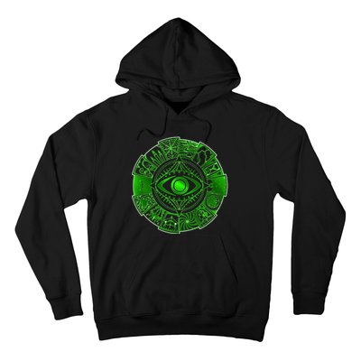 15 Fears Wheel Evil Green Eye Hoodie