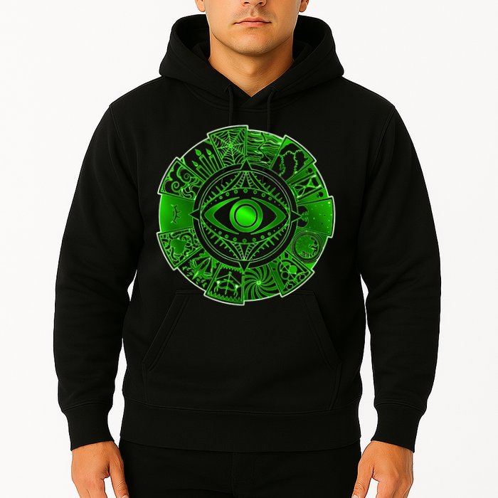 15 Fears Wheel Evil Green Eye Hoodie