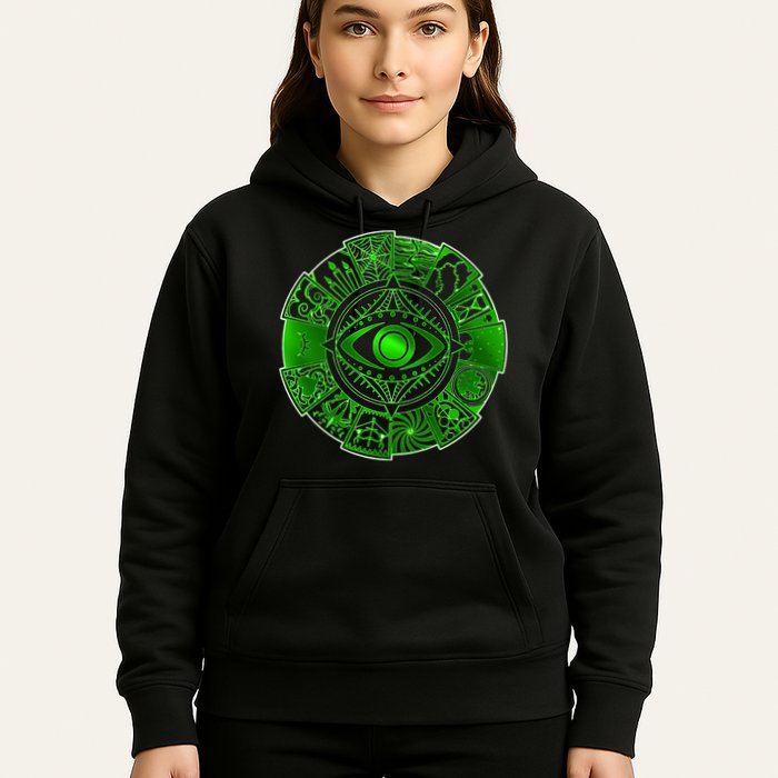 15 Fears Wheel Evil Green Eye Hoodie