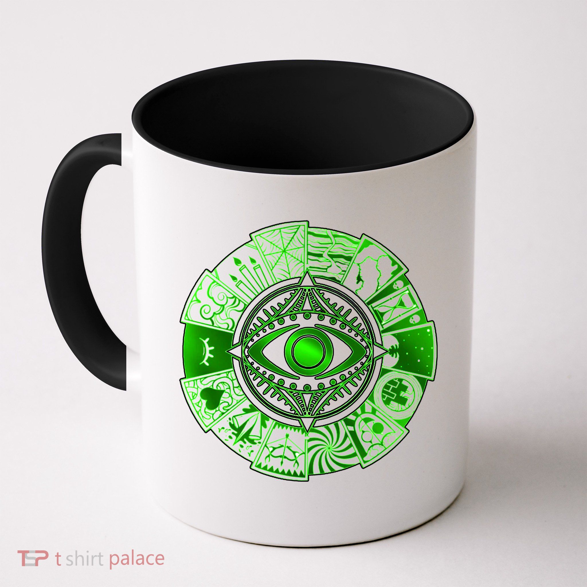 15 Fears Wheel Evil Green Eye Mug