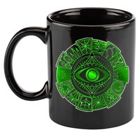 15 Fears Wheel Evil Green Eye 11oz C Handle Ceramic Mug