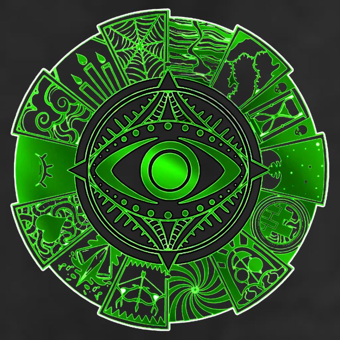 15 Fears Wheel Evil Green Eye 11oz C Handle Ceramic Mug