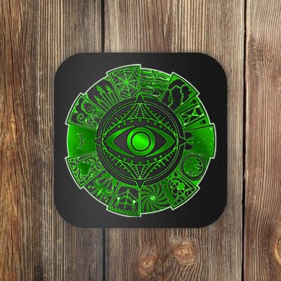 15 Fears Wheel Evil Green Eye Coaster