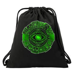 15 Fears Wheel Evil Green Eye Drawstring Bag