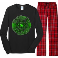 15 Fears Wheel Evil Green Eye Long Sleeve Pajama Set