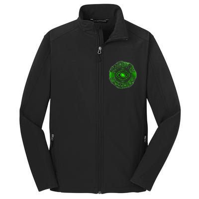 15 Fears Wheel Evil Green Eye Core Soft Shell Jacket