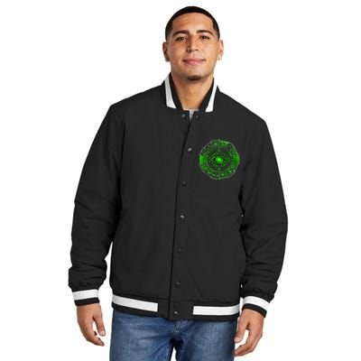 15 Fears Wheel Evil Green Eye Insulated Varsity Jacket