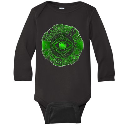 15 Fears Wheel Evil Green Eye Baby Long Sleeve Bodysuit