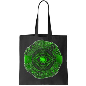 15 Fears Wheel Evil Green Eye Tote Bag