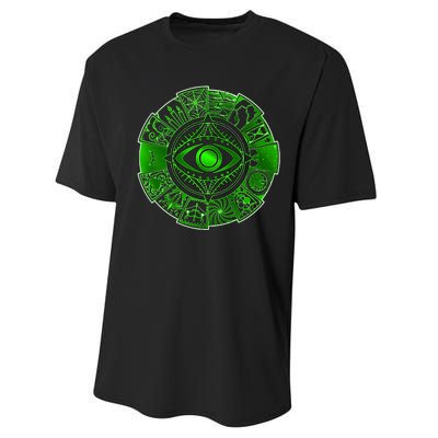 15 Fears Wheel Evil Green Eye Performance Sprint T-Shirt