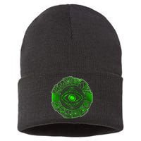 15 Fears Wheel Evil Green Eye Sustainable Knit Beanie