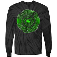 15 Fears Wheel Evil Green Eye Tie-Dye Long Sleeve Shirt