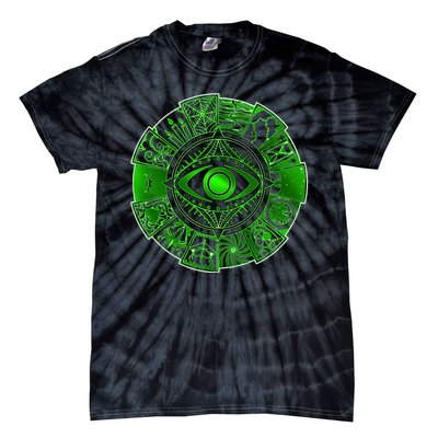 15 Fears Wheel Evil Green Eye Tie-Dye T-Shirt