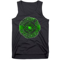 15 Fears Wheel Evil Green Eye Tank Top