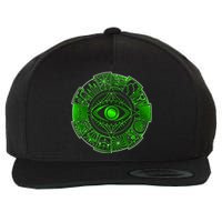 15 Fears Wheel Evil Green Eye Wool Snapback Cap