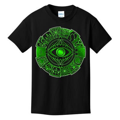 15 Fears Wheel Evil Green Eye Kids T-Shirt