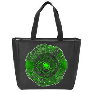 15 Fears Wheel Evil Green Eye Zip Tote Bag