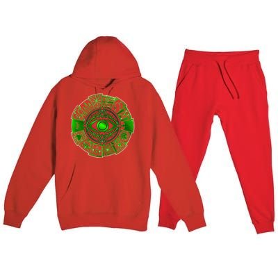 15 Fears Wheel Evil Green Eye Premium Hooded Sweatsuit Set